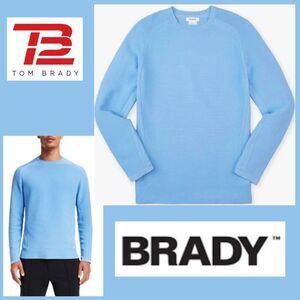 NWT Tom Brady, Brady Brand Engineered Knit Crew Neck Sweater Licen Blue